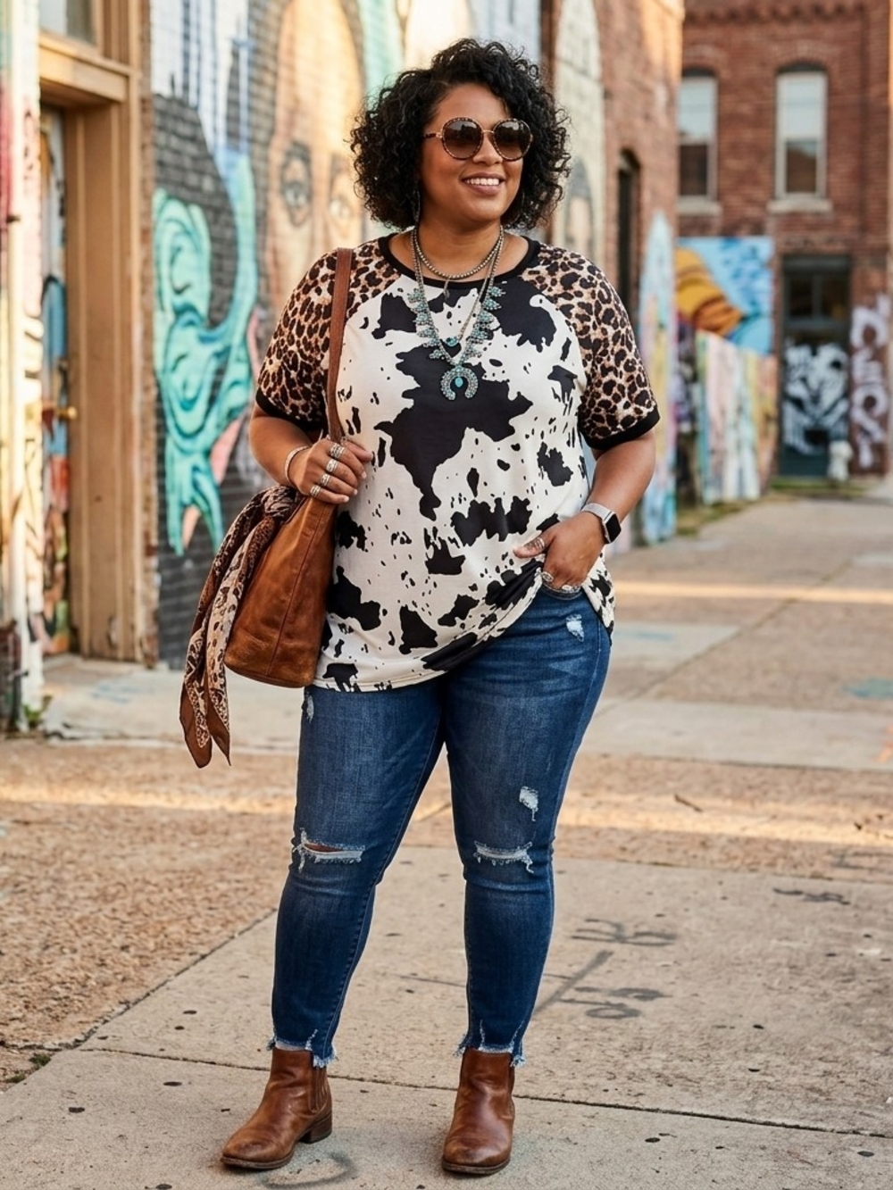 Southern Stitch Animal Print Top